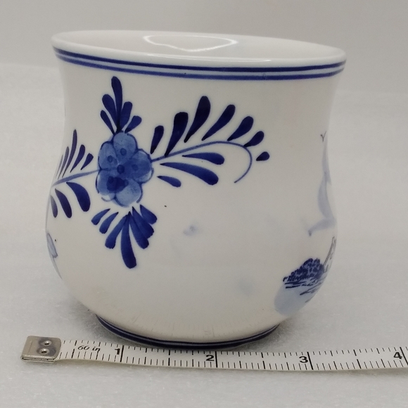 JOA Delft Blue Windmill and Floral MUG Hand Painted Porcelain Potbelly 9 oz Cup - Picture 3 of 12